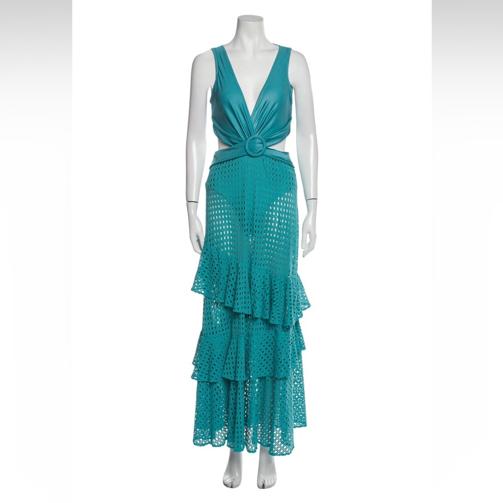 PatBo Elegant Teal Sleeveless Maxi Dress